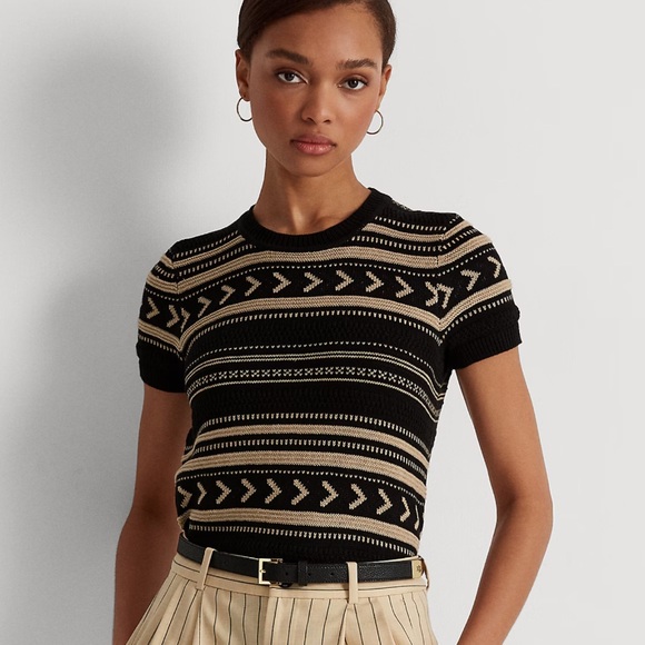 Lauren Ralph Lauren Sweaters - Lauren Ralph Lauren Stripe Short Sleeve Sweater